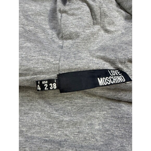 Love Moschino Sequined Jacket Full Zip with Hood | Gray | Womens Size 2 - Picture 15 of 16